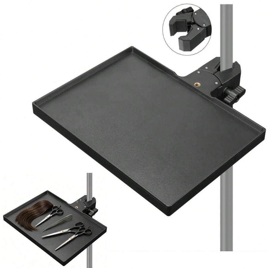 Wig Tray For Tripod Caddy & Wig Stand - Adjustable Multifunctional Tray For Hairdressing (Black) - 黑色 1pcs - 查看 1