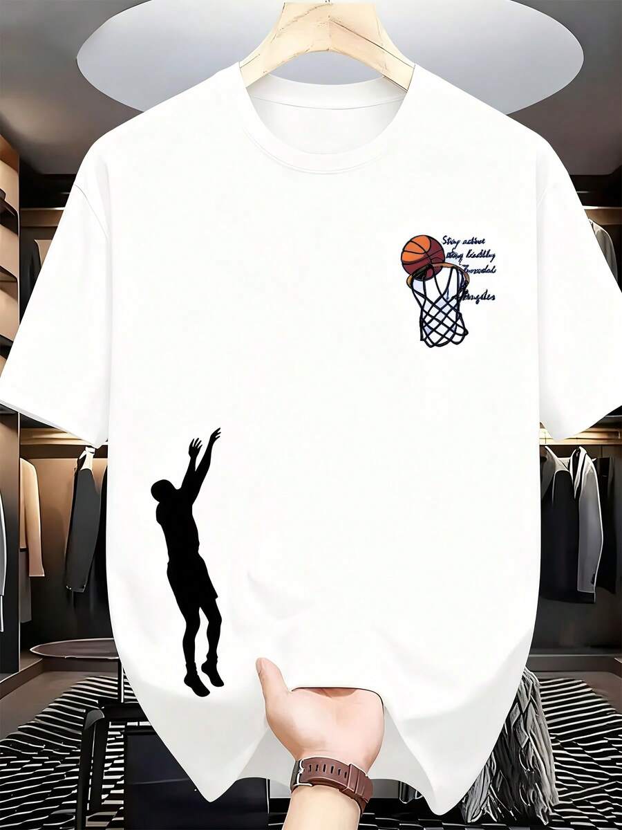 Stylish Men's T-Shirt - White - View 1