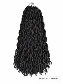 Pre-Looped Locs Crochet Hair, Ombre Faux Locs With Wavy Ends, 18 Strands/Pack Lightweight Synthetic Braiding Hair Extensions For Women, Easy Install - 彩色 - 查看 23