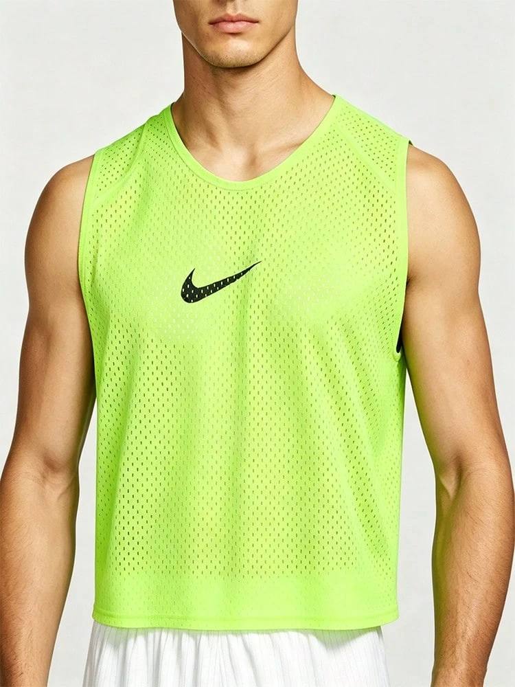 Nike 男士運動背心 U NK DF TRAINING BIB 26 休閒日常健身訓練舒爽透氣柔軟背心 IR8437-702 - 螢光綠 - 查看 1