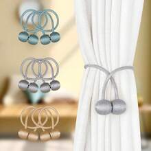 2pcs Magnetic Curtain Tiebacks, No Drill Creative Magnetic Curtain Clips, Home Curtain Decoration Tie Ropes - Curtain Cord - View 8