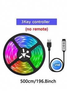 5050 RGB LED 燈條燈，3鍵式簡易控制，USB供電，柔性燈條，家具裝飾氛圍燈，1M/2M/3M/5M/10M/30M/40M - 彩色 - 查看 12