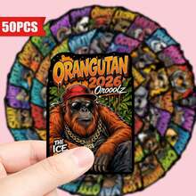 Conjunto de 50 adesivos estilosos de animais para óculos, estilo hip-hop americano, adesivos decorativos à prova d'água adequados para skates, motocicletas, malas, capas de celular, materiais decorativos personalizados, aplicáveis para scrapbooking. - 50 adesivos de animais para óculos de sol super estilosos - Ver 2