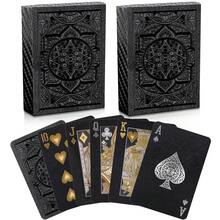 1/2 Deck Plastic Waterproof Playing Cards, Black Standard Adult Playing Cards, Stylish High-End Playing Cards, Suitable For Camping, Beach, Pool Party, Tabletop Games As Gifts - Black 2PCS - View 9