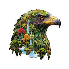 1PC Forest Impression Wooden Asymmetric Puzzle, Animal-Shaped 2D Jigsaw Toy For Kids And Adults. Educational Game, Great Gift For Party, Holiday, Christmas And Birthday. Unique Magical Desktop Decor & Creative Wooden Puzzle Present - Multicolor - View 6
