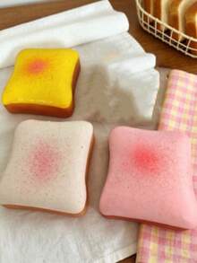 3pcs/1pc Light Yellow,Pink Cheese Coconut Oil Cream Cheese Soft Squishy Toy - Simulation Food, Cream Cake Model Creamy Dough Texture With Cream Filling, Silent Squeeze Stress Relief Toy, Suitable For Office Desk Focus And Mindful Break - Popular Sensory Fidget - Multicolor - View 14