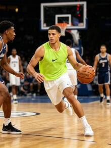 Nike 男士運動背心 U NK DF TRAINING BIB 26 休閒日常健身訓練舒爽透氣柔軟背心 IR8437-702 - 螢光綠 - 查看 2
