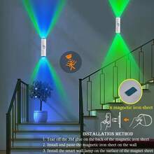 Rechargeable Smart LED Motion Sensor Ambient Light, Smart RGB LED Wall Light, No-Drill Color-Changing Motion Sensor Light, Suitable For Stairs, Wardrobes, Cabinets - LED Wall Light - View 6