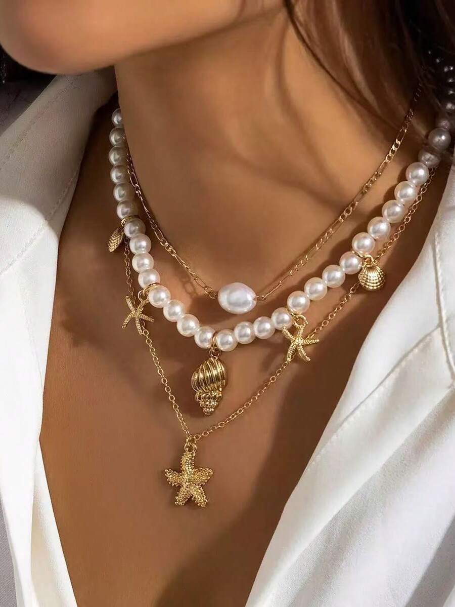 Dây chuyền mặt treo nhiều lớp phong cách Bohemian Vintage, phù hợp đeo hàng ngày và đi du lịch, có thể đeo quanh năm