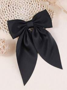 1pc Black Bow Hair Clip For Girls, Suitable For Daily Use - Black - View 2