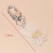 1pc Women's Rhinestone Decor Minimalist Bow, Bear, Rabbit Glow-In-The-Dark Resin Carrot Cookie Pendant Charm, Colorful Bag Accessory - Multicolor - View 10