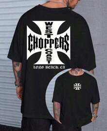 Camiseta Oversize Brian O'Conner Rápido y Furioso Skyline Choppers Paul Walker Oeste Manga Corta Verano Fin de Año Ropa de Calle - Negro - Ver 2