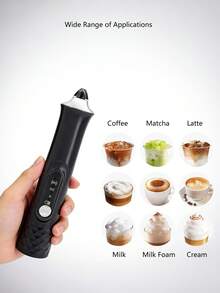 Multifunctional USB Rechargeable Handheld Milk Frother, With 2 Detachable Milk Frothing Heads, 3-Speed Electric Coffee Mixer, Detachable Stainless Steel Milk Frothing Whisk Suitable For Latte, Cappuccino, Matcha, Egg - Multicolor - View 5