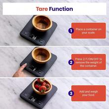 Food Kitchen Scale, Digital Mechanical Weighing Scale, Grams And Ounces Weight Loss, Baking, Cooking, Keto And Meal Prep, Packages, Liquids, Jewelry, LCD Display, Medium, Black - 午夜黑 - 查看 4