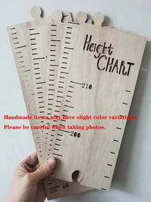 1pc Nordic Wooden Height Ruler, Home/Room Decor Wooden Measuring Ruler, Indoor Height Measurement Tool, Sticker, Wall Decal, Vinyl Decal, Home Decor, Spring Decor, Home Refresh, Holiday Decor Sticker, Birthday Graduation Gift - Multicolor - View 9