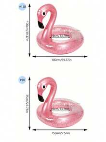 Glitter Pink Flamingo Pool Float, Large And Medium Inflatable Swim Ring, Sequin Filled Water Float, Suitable For Pool, Beach And Lake, Durable PVC Material, Perfect For Summer Party, Vacation And Outdoor Leisure - Multicolor - View 11