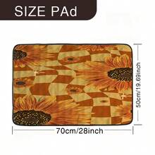 1pc Abstract Plaid Sunflower Pattern Pet Mat, Dog Bed Mat, Cute Cartoon Pet Pad, Pet Resting Mat, Machine Washable, Suitable For All Seasons - Multicolor - View 7