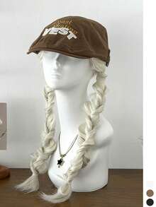 1 pieza Gorra de boina de estilo vintage con bordado de letra, boina de mujer para primavera y verano, sombrero de pintor literario - Multicolor - - Ver 16
