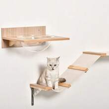 Cat Set Including A Scratching Post, Stairs And A Hammock, Light Brown, Sisal, Acrylic And Pine. - 棕色 - 查看 8