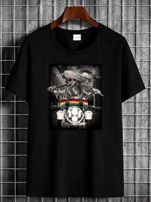 Camiseta de ciclismo Chala, camiseta de ciclista de corte bajo Vikra, ropa , moda estampada, ropa transpirable para hombre, comodidad elástica y moderna, ropa urbana de diseñador, top suave unisex y versátil, ropa casual, estilo semi-casual. - Negro - Ver 6