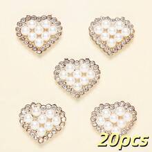 20/30/50pcs Luxurious Palace Style Shiny Acrylic Faux Pearl Rhinestones, Assorted Shapes, Ideal For DIY Jewelry, Wedding Hair Bouquets,Home Decor - White - View 15