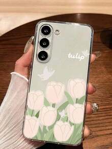 1 Piece Soft Phone Case With Minimalist Tulip And Star Pattern, Compatible With Huawei Honor, , Galaxy A04e/12/A13/A14/A34/A50/A52/A53/A54/S21/S22/S23/S24/S25/S25Ultra/S25FE/S26/S26 PLUS/S26 ULTRA/S26 EDGE, 6A/7A/8A, 12T/13T/15T/15T Pro - 款式 4(1 件) - 查看 1