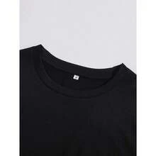 Men's T-Shirt With Letter Print - 黑色 - 查看 4