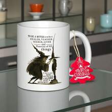 [24-Hour Shipping Within Mexico] Double-Sided Print Mug - 11 Oz Ceramic Mug With A Witch Theme, Featuring An Evil Witch And Broom Design, Wiccan Quotes, And Witch Illustration. It's A Great Gift For Tea/Coffee, Dishwasher , And Perfect For Halloween, Christmas, Birthdays, And Witch Lovers. - 4 - 查看 4