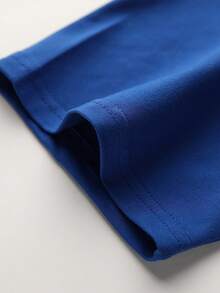 Loose-Fitting Short-Sleeved T-Shirt For Children, Medium To Large Size, 2025 Clothing - Blue - View 2