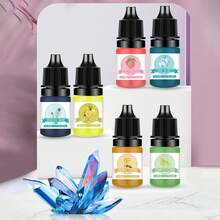 10色環氧樹脂染料套組，5ml高濃度液體顏料，適用於UV樹脂，DIY珠寶製作、吊飾、鑰匙圈與手工藝著色劑 - A - 查看 3