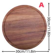 11.8-Inch Acacia Wood Heavy-Duty Round Cutting Board With Handle And Juice Groove, High-Quality Chopping Board For Kitchen Vegetables And Meats, Serving Fruits, Snacks, Cheese, Bread, Coffee, Tea, Halloween, Suitable For Home And Commercial Use - 1PC - View 12