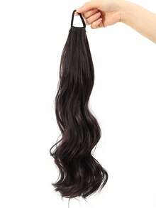 Peluca sintética de cola de caballo para mujer, peinado largo trenzado, trenza natural, estilo de chica enérgica y dulce, cola de caballo doble ligeramente ondulada con coletero elástico de goma - Multicolor - Ver 10