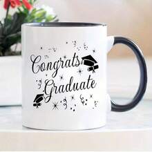 [24-Hour Shipping Within Mexico] 11 Oz Double-Print Ceramic Graduation Mug - Reusable Insulated Coffee/Tea Mug With "Congratulations, Graduate" Design, Machine Washable, Versatile Graduation Gift. - 1 - View 3