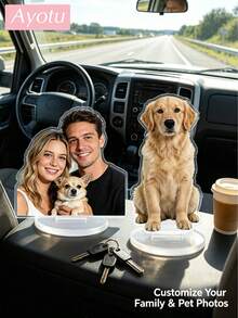 Ayotu Décorations en acrylique personnalisées, styles de support photo pour les amoureux/animaux de compagnie, cadeaux uniques pour la fête des pères convenant pour les voitures/tables comme souvenirs - Multicolore - Voir 1