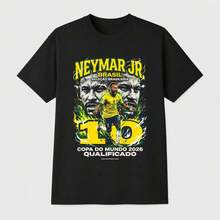 Camiseta Gráfica Estilo Samba Neymar Jr, Camiseta Estilo Bootleg Legendaria de los 90 - Negro - Ver 1