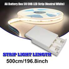 LQHZMYY 1pc Battery Powered COB Light Strip, 3AA Battery Operated (Batteries Not Included), DC5V Flexible Light Strip With Built-In Switch, Adhesive Backing, Cuttable Design, Suitable For Cabinet, Wall, Corridor, Kitchen, Indoor Home DIY Lighting - white light - View 25