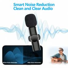 Wireless Clip-On Microphone, Compatible With IPhone And Type-C Interface, 2.4G Ultra-Low Latency Noise Reduction Chip, Suitable For Live Streaming, Interviews, Song Recording, Video Podcasts And Content Creators, 50mAh Rechargeable Battery - View 6