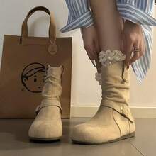 Women Western Boots - Khaki - View 7