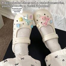 女士新款玛丽珍风格可爱百搭室内/室外EVA舒适甜美可爱套脚凉鞋，适合通勤、海滩等场合 - 咖啡棕 - 查看 7