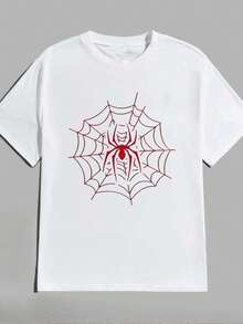 Blusas Camiseta de Dragón del Zodiaco 180G Blanco Camiseta, Impresión de Patrones de Signos del Zodiaco, Alta Calidad de Impresión, Cuello Redondo, Ajuste Básico Suelto, Transpirable, Versátil, Lavable a Máquina, Cómodo, Diario, Casual, Deportes, Verano Esencial - Blanco - Ver 2