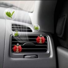 2/4pcs Alloy Ladybug Car Air Vent Clip Fragrance Decor, Cute Insect AC Vent Clip Air Freshener (Includes Solid Fragrance Pad) - Ladybug - View 13
