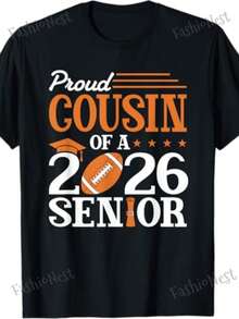 "Proud Cousin Graduate 2026" T-Shirt - 100% Cotton, Comfortable, Crew Neck, Short Sleeve, Colorful - For Cousins - Unisex For Men And Women - Graduation Outfit For Geniuses And Family - Machine Washable - Class Of 2026 Clothing - 酒紅色 - 查看 4
