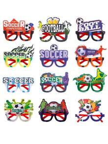 12 piezas Decoraciones de fiesta con tema de fútbol, accesorios para fotos de aficionados a la Copa Mundial de Fútbol - Ver 6