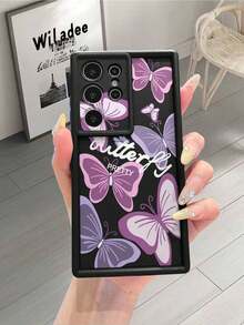 1 Piece Shockproof, Waterproof And Scratch Resistant Phone Case With Lens Protection, Pink Graffiti Butterfly And Black  Design, Compatible With Apple///, International Version, Not The Domestic Version - 2 - 查看 12