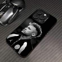 Retrato de Neymar en blanco y negro jugando al fútbol.funda de teléfono Fundas compatibles con ,Apple,VIVO,OPPO,,, y Honor.Fabricadas en silicona TPU,ofrecen protección contra golpes y caídas. - Negro - Ver 3