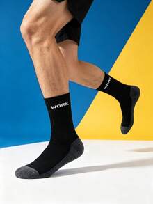1/3/6 Paar Herren Arbeitssocken, graues Bodenmuster, lässig Sport Lauf Basketball Socken - Verschiedenfarbig - Übersicht 2