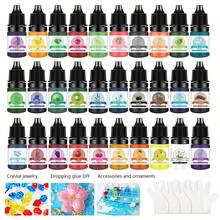 10色環氧樹脂染料套組，5ml高濃度液體顏料，適用於UV樹脂，DIY珠寶製作、吊飾、鑰匙圈與手工藝著色劑 - A - 查看 2