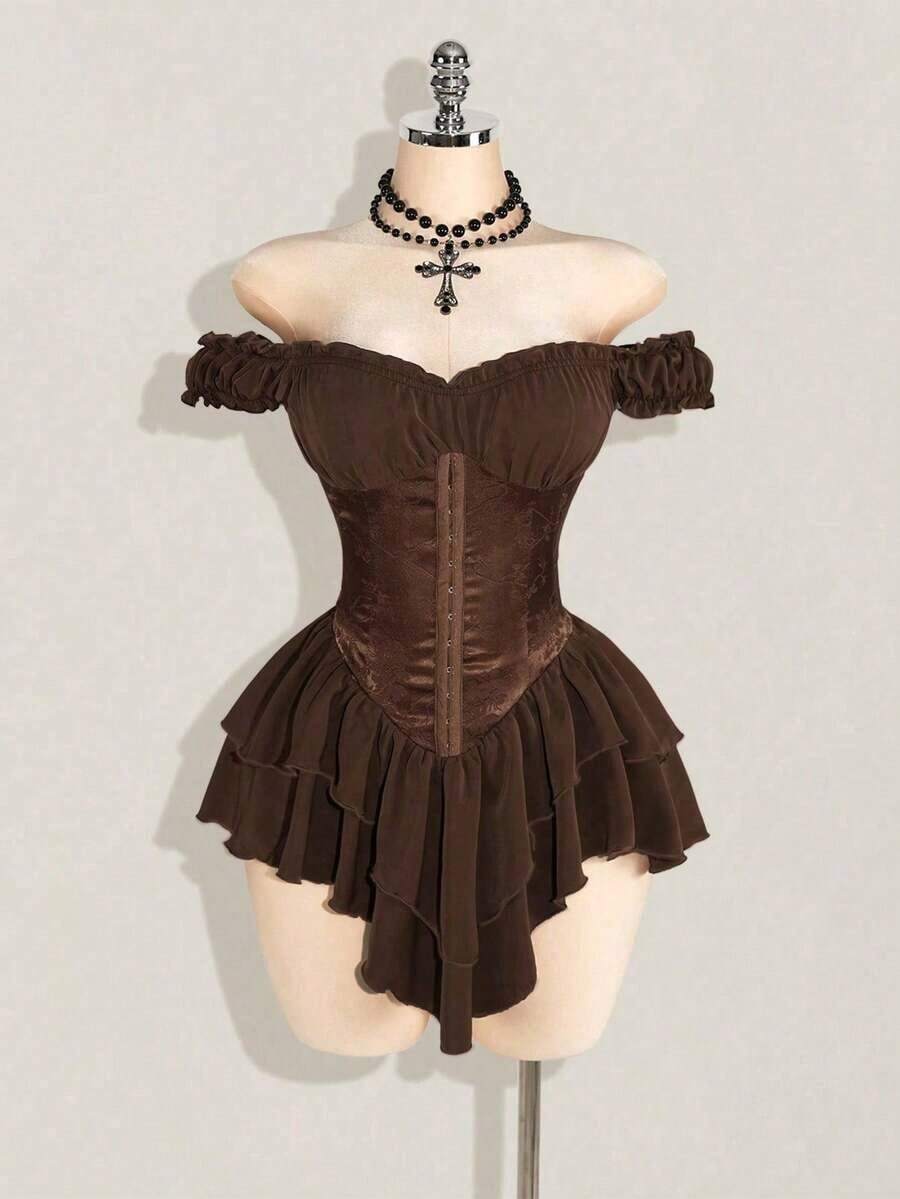 Women Midi Dresses - 棕色 - 查看 1