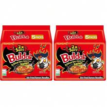 Samyang Buldak Hot Chicken Ramen, Korean Stir-Fried Instant Noodle, 2X Spicy, 4.94 OZ(140g), Pack Of 5 - 4.94 Ounce (Pack Of 5) - View 2