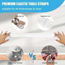 5 Clips de fijación de mantel con estilo de correa oculta, clips elásticos ajustables para manteles de mesa de picnic, adecuados para uso en interiores y exteriores, adecuados para mesas de comedor gruesas, manteles de banco, fiestas, restaurantes, camping, accesorios para caravanas - Multicolor - Ver 7